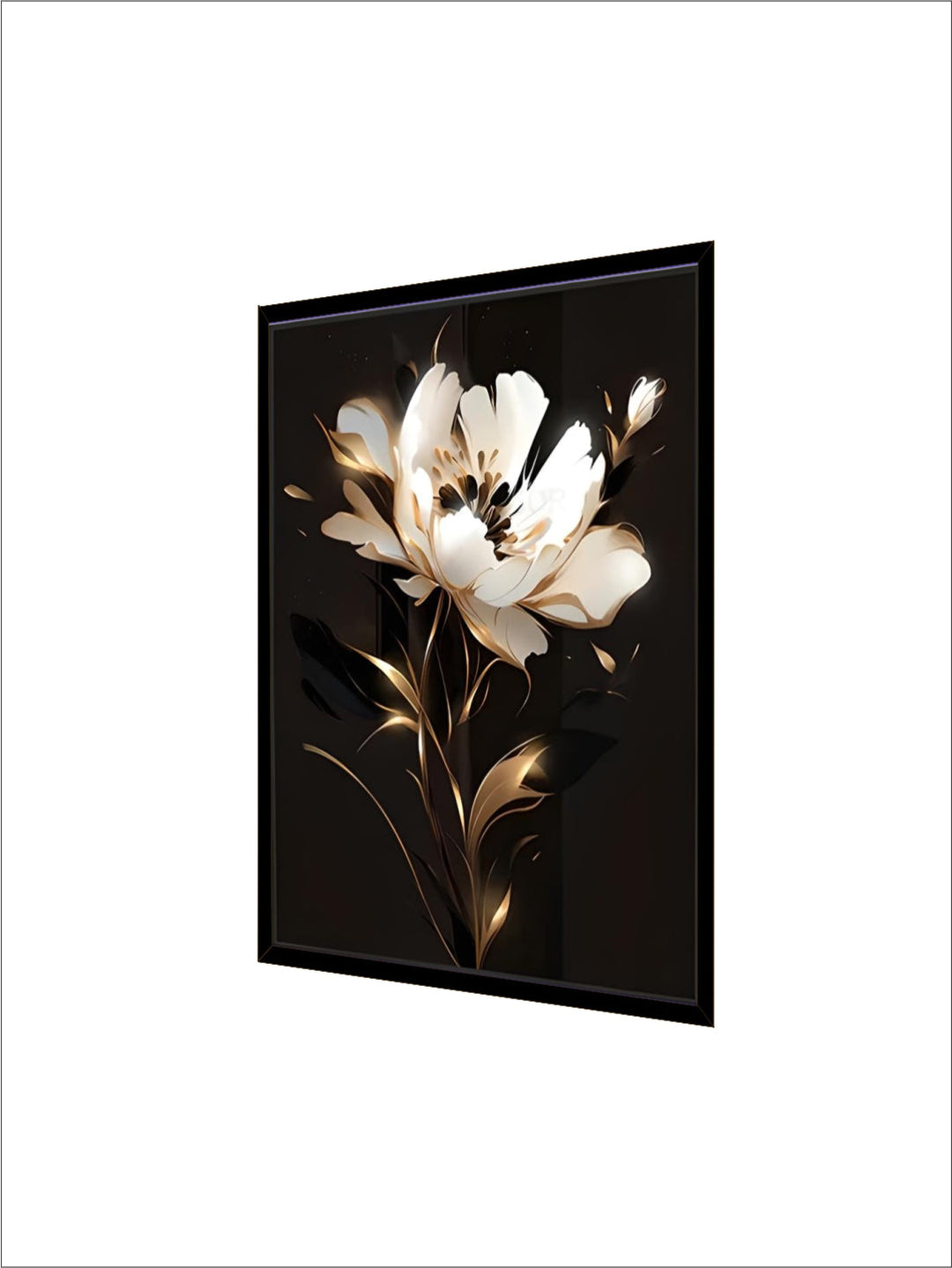 Black Golden Tropical Leaves Wall Art Fine Art Canvas Prints Modern Botanical Pictures For Luxury Living Room Dining Room Home Office Decor