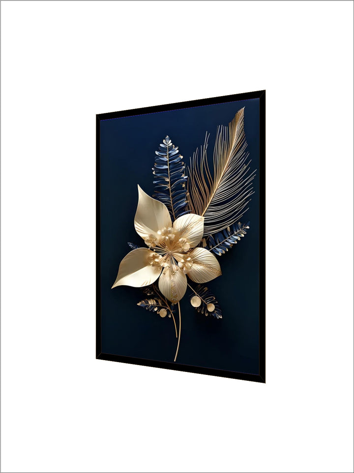 Black Golden Tropical Leaves Wall Art Fine Art Canvas Prints Modern Botanical Pictures For Luxury Living Room Dining Room Home Office Decor