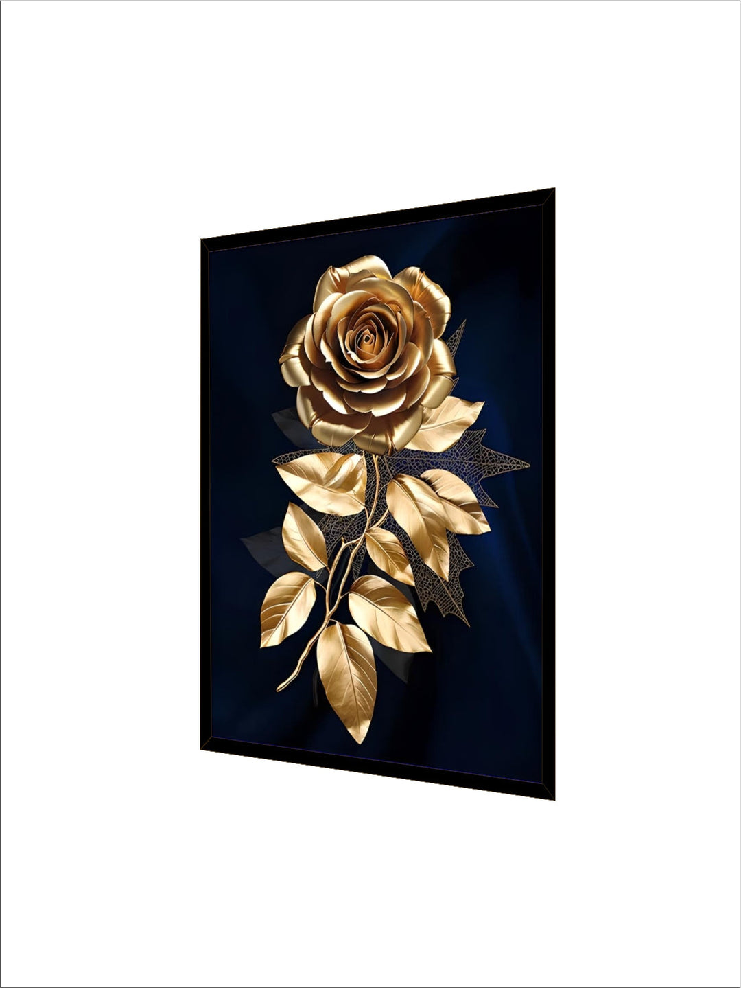 Black Golden Tropical Leaves Wall Art Fine Art Canvas Prints Modern Botanical Pictures For Luxury Living Room Dining Room Home Office Decor