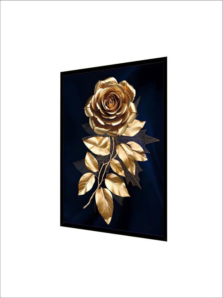 Black Golden Tropical Leaves Wall Art Fine Art Canvas Prints Modern Botanical Pictures For Luxury Living Room Dining Room Home Office Decor