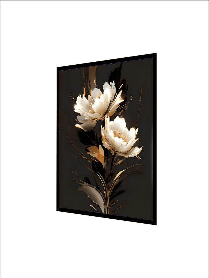 Black Golden Tropical Leaves Wall Art Fine Art Canvas Prints Modern Botanical Pictures For Luxury Living Room Dining Room Home Office Decor