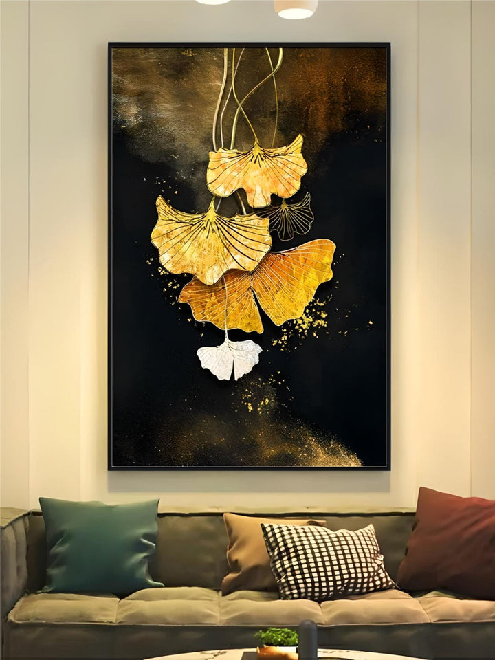Abstract Black Golden Rings Wall Art Fine Art Canvas Prints Modern Aesthetics Pictures For Living Room Office Boutique Hotel Room Decor