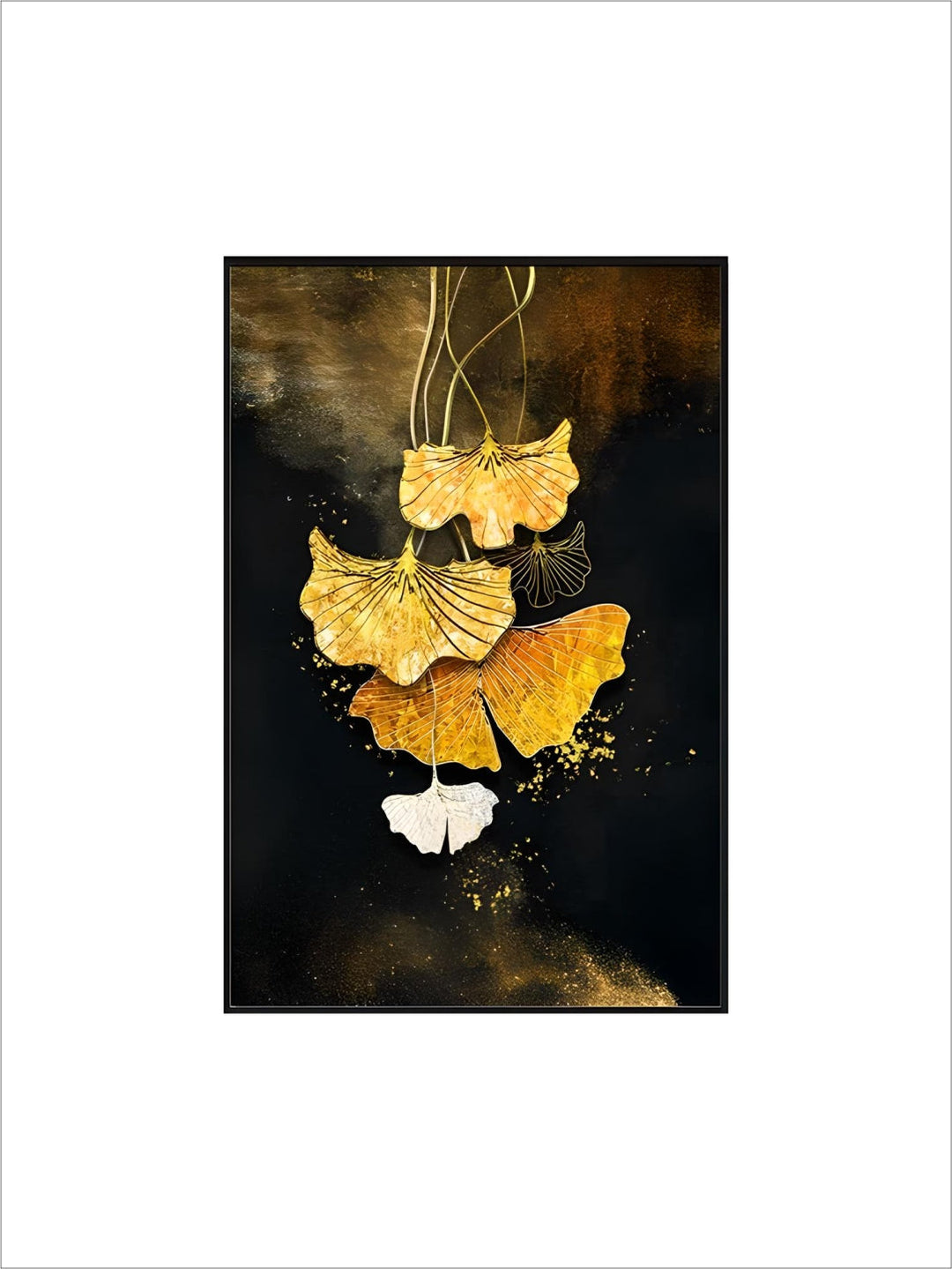 Abstract Black Golden Rings Wall Art Fine Art Canvas Prints Modern Aesthetics Pictures For Living Room Office Boutique Hotel Room Decor