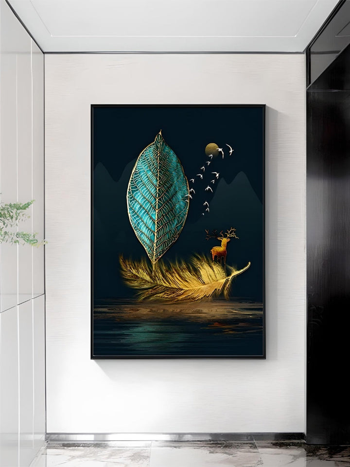 Abstract Black Golden Rings Wall Art Fine Art Canvas Prints Modern Aesthetics Pictures For Living Room Office Boutique Hotel Room Decor