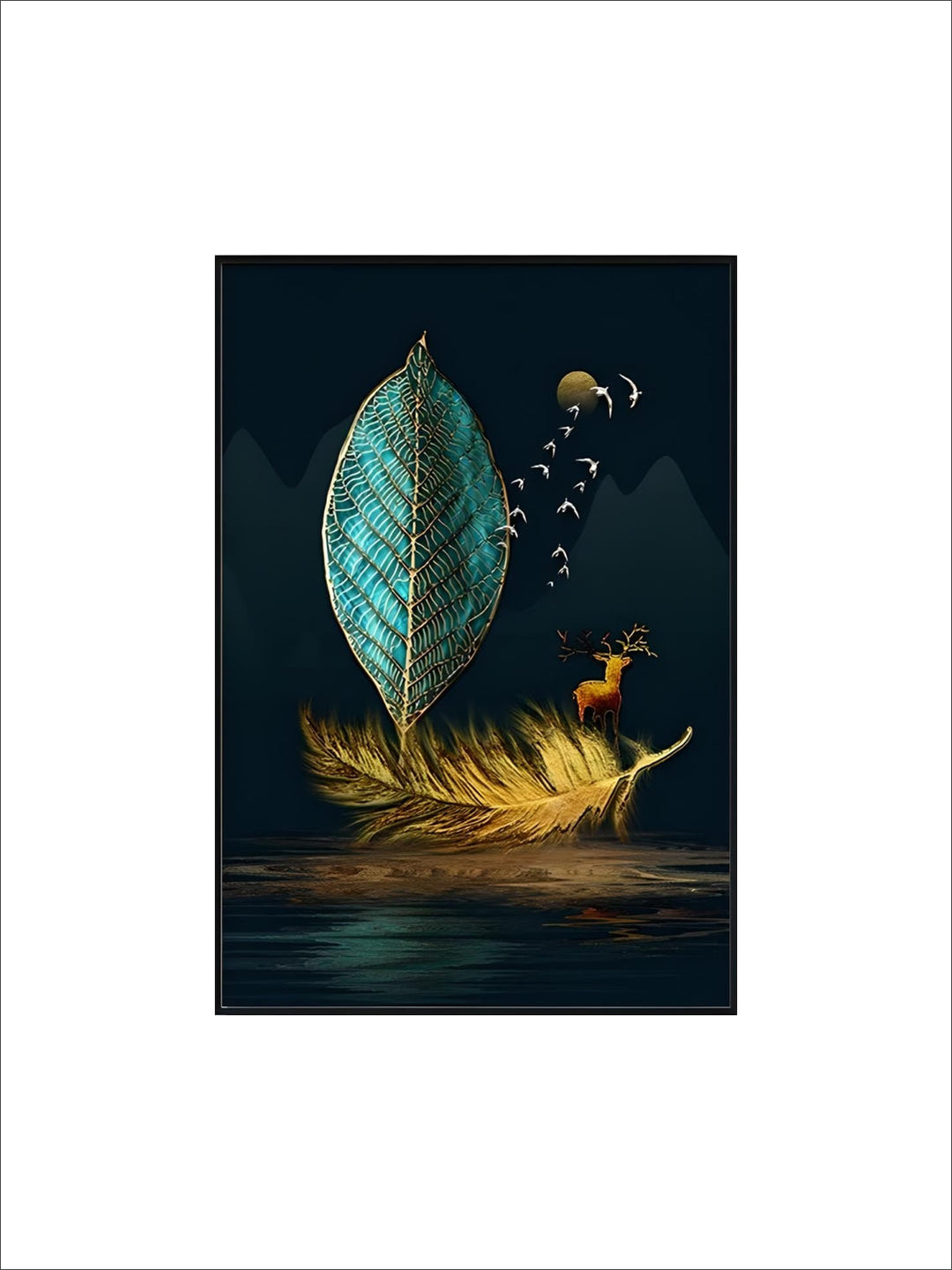 Abstract Black Golden Rings Wall Art Fine Art Canvas Prints Modern Aesthetics Pictures For Living Room Office Boutique Hotel Room Decor