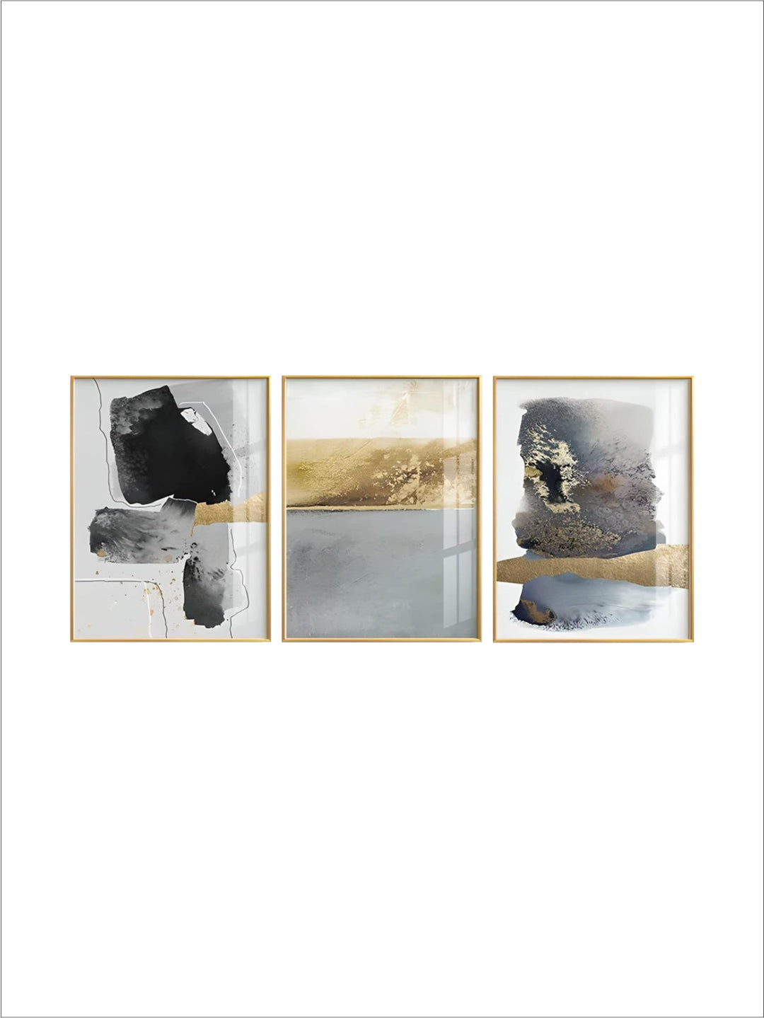 Black Gray Golden Minimalist Wall Art Fine Art Canvas Prints nordic Abstract Pictures For Luxury Living Room Kitchen Dining Room Entrance Hall Art Decor