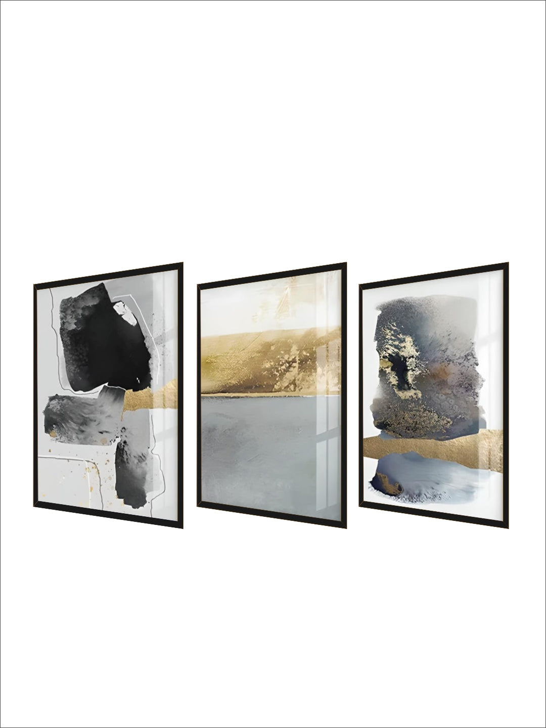 Black Gray Golden Minimalist Wall Art Fine Art Canvas Prints nordic Abstract Pictures For Luxury Living Room Kitchen Dining Room Entrance Hall Art Decor