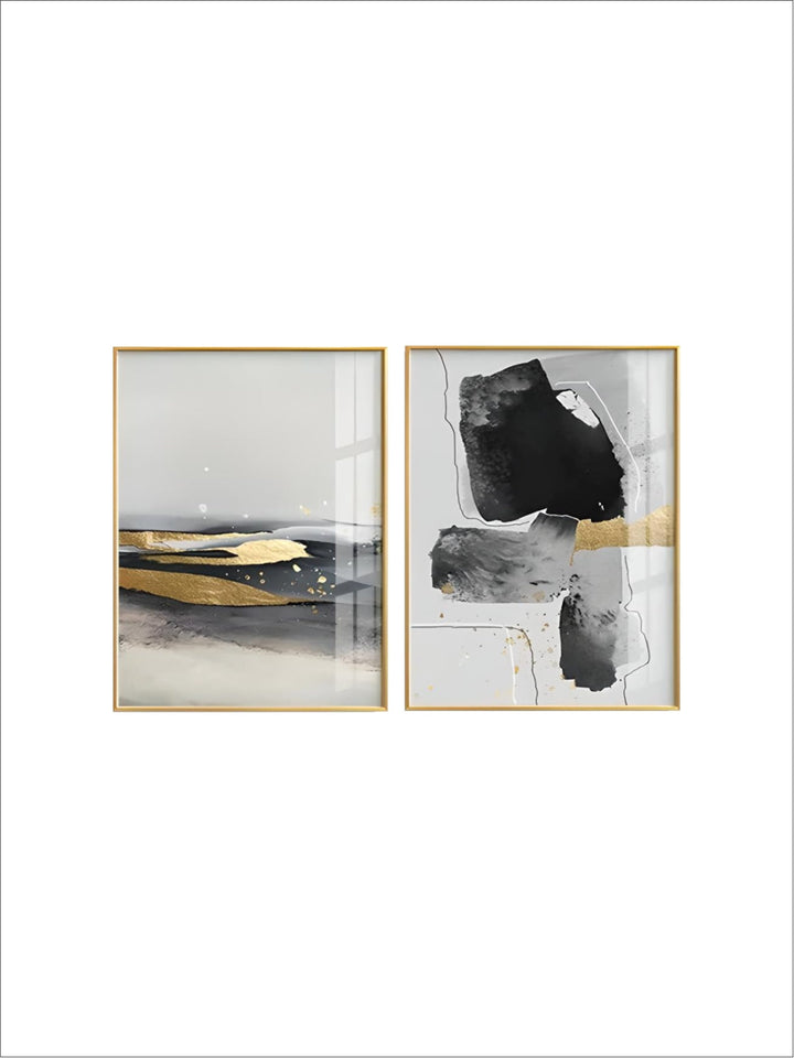 Black Gray Golden Minimalist Wall Art Fine Art Canvas Prints nordic Abstract Pictures For Luxury Living Room Kitchen Dining Room Entrance Hall Art Decor
