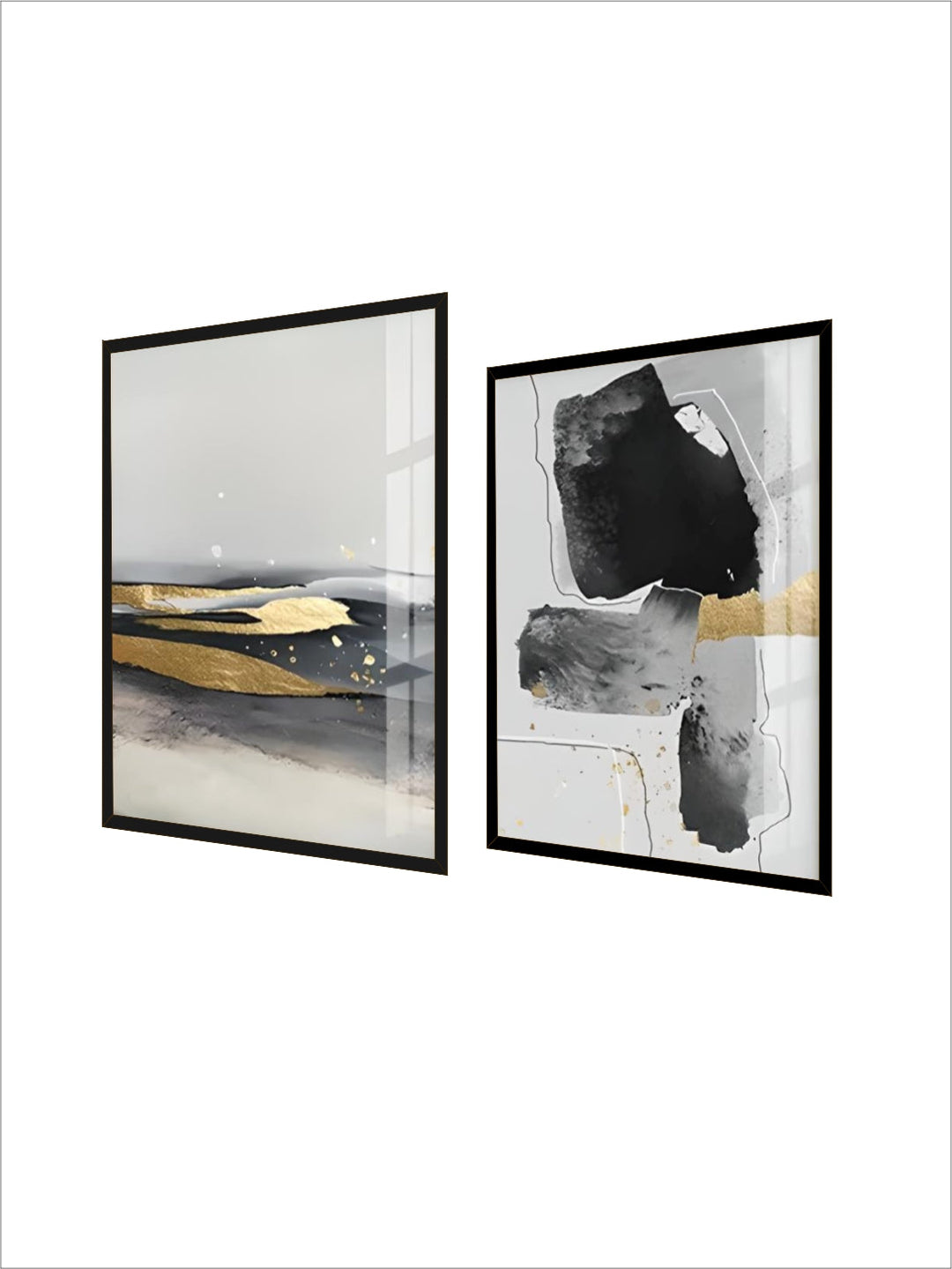 Black Gray Golden Minimalist Wall Art Fine Art Canvas Prints nordic Abstract Pictures For Luxury Living Room Kitchen Dining Room Entrance Hall Art Decor