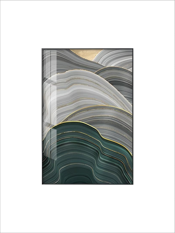 Flowing Green Golden Emerald Abstract Wall Art Fine Art Canvas Prints Pictures For Apartment Living Room Entrance Hall Modern Home Office Interior Decor