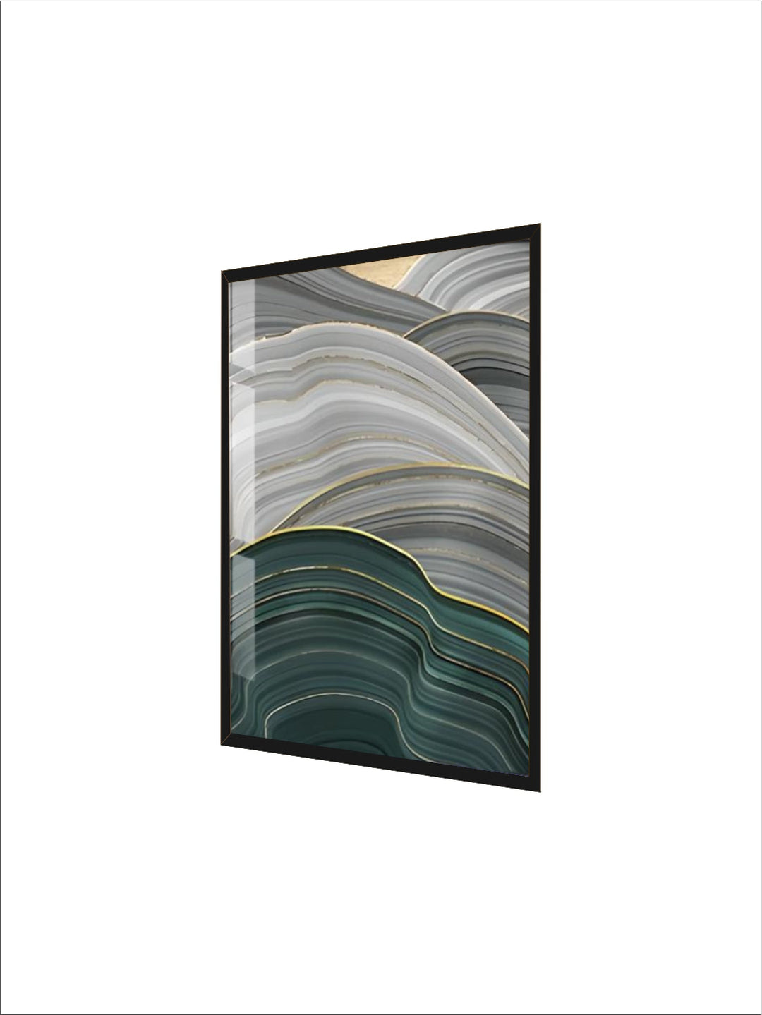 Flowing Green Golden Emerald Abstract Wall Art Fine Art Canvas Prints Pictures For Apartment Living Room Entrance Hall Modern Home Office Interior Decor