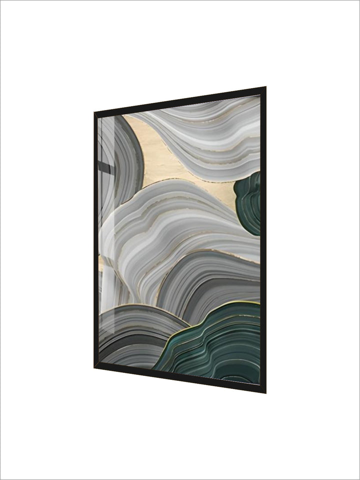 Flowing Green Golden Emerald Abstract Wall Art Fine Art Canvas Prints Pictures For Apartment Living Room Entrance Hall Modern Home Office Interior Decor