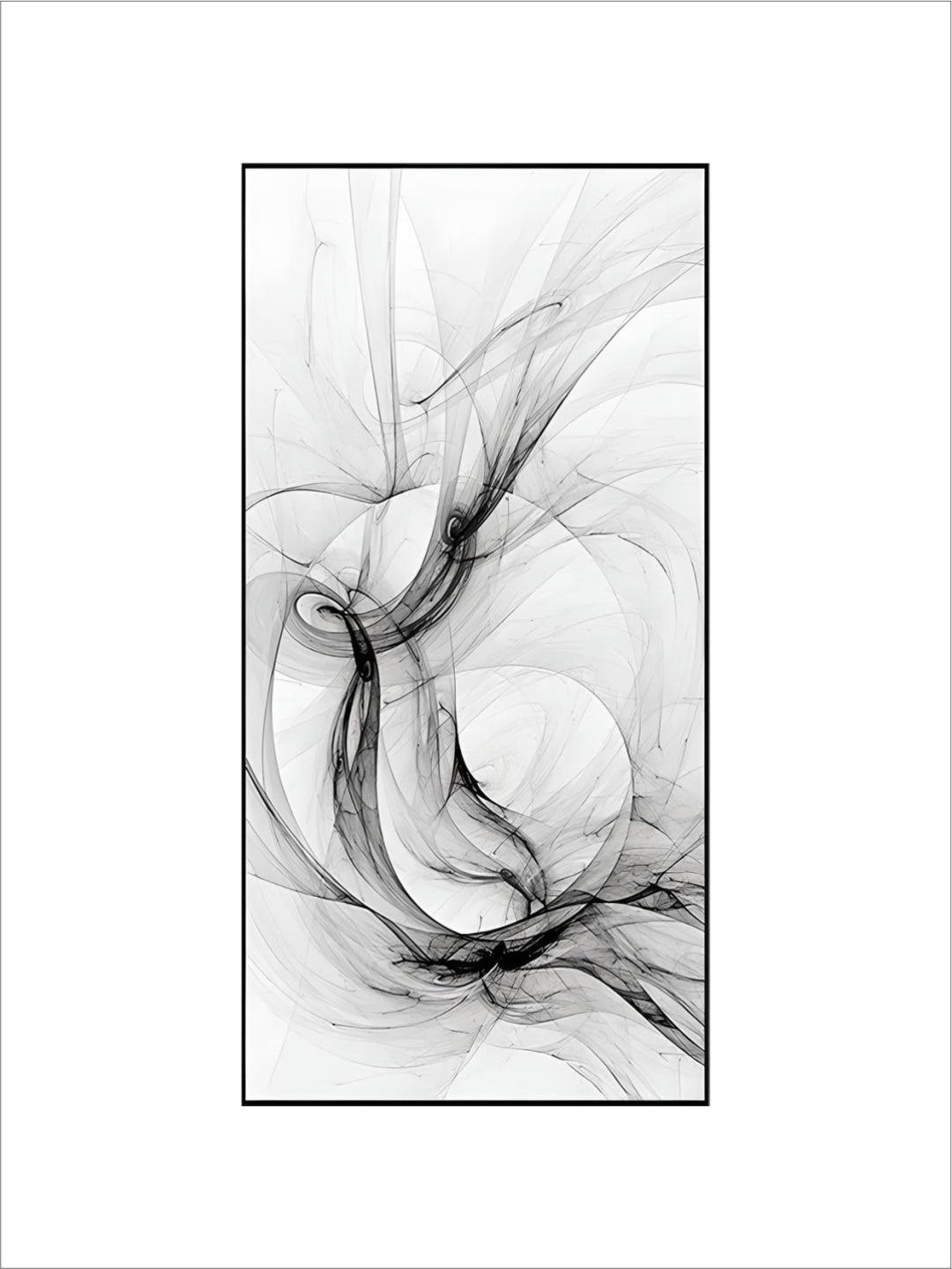 Minimalist Mystical Vapor Trails Black & White Wall Art Fine Art Canvas Prints Modern Art Pictures For Living Room Home Office Decor
