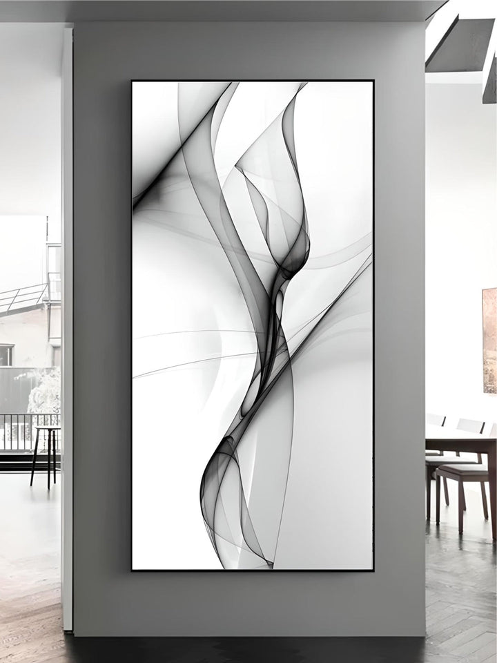 Minimalist Mystical Vapor Trails Black & White Wall Art Fine Art Canvas Prints Modern Art Pictures For Living Room Home Office Decor