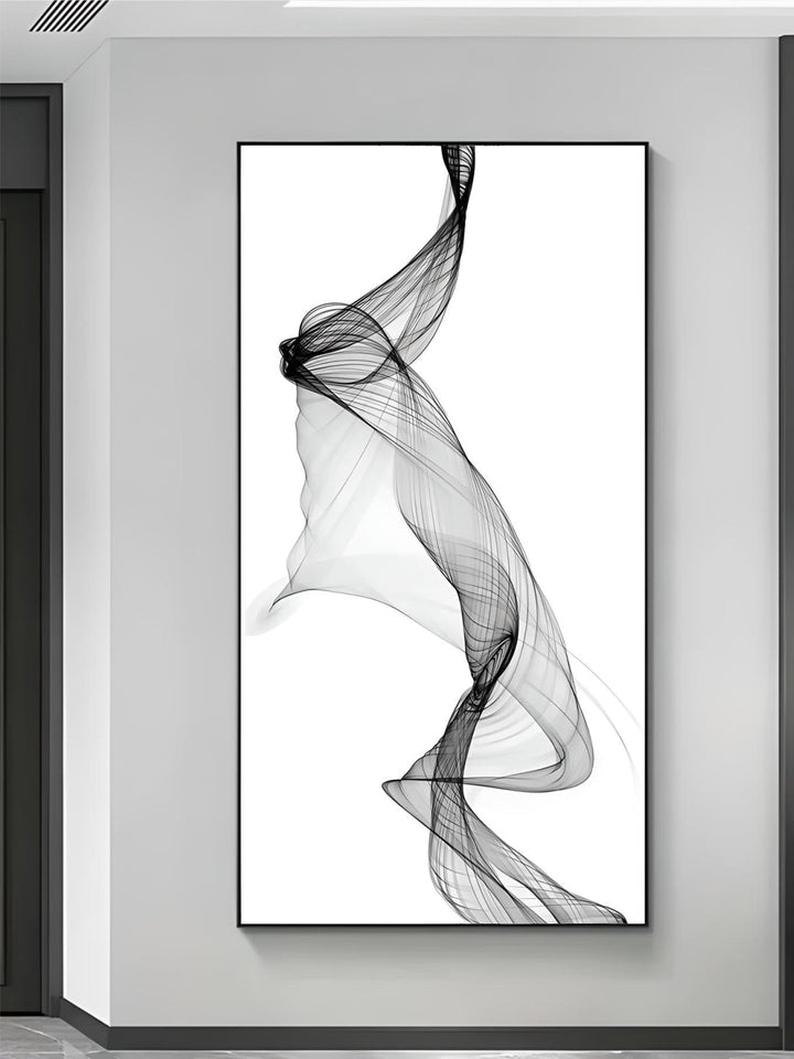 Minimalist Mystical Vapor Trails Black & White Wall Art Fine Art Canvas Prints Modern Art Pictures For Living Room Home Office Decor