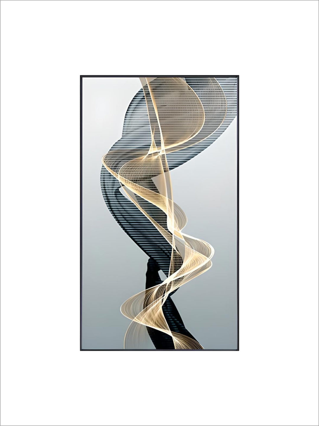 Modern Abstract Flowing Vibrations Wall Art Fine Art Canvas Prints Yellow Black Gray Silk Vape Pictures For Living Room Home Office Interiors