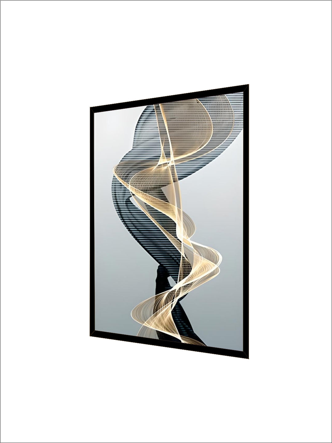 Modern Abstract Flowing Vibrations Wall Art Fine Art Canvas Prints Yellow Black Gray Silk Vape Pictures For Living Room Home Office Interiors