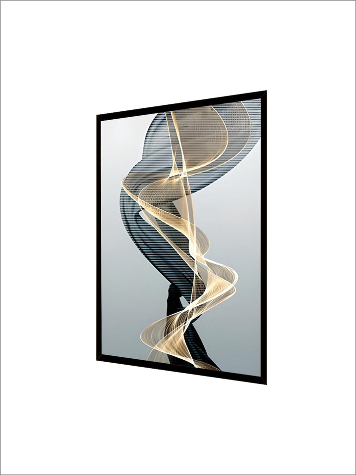 Modern Abstract Flowing Vibrations Wall Art Fine Art Canvas Prints Yellow Black Gray Silk Vape Pictures For Living Room Home Office Interiors