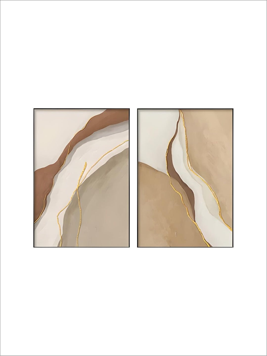 Neutral Shades Brown Beige Abstract Geomorphic Design Wall Art Fine Art Canvas Prints nordic Pictures For Living Room Home Office Art Decor