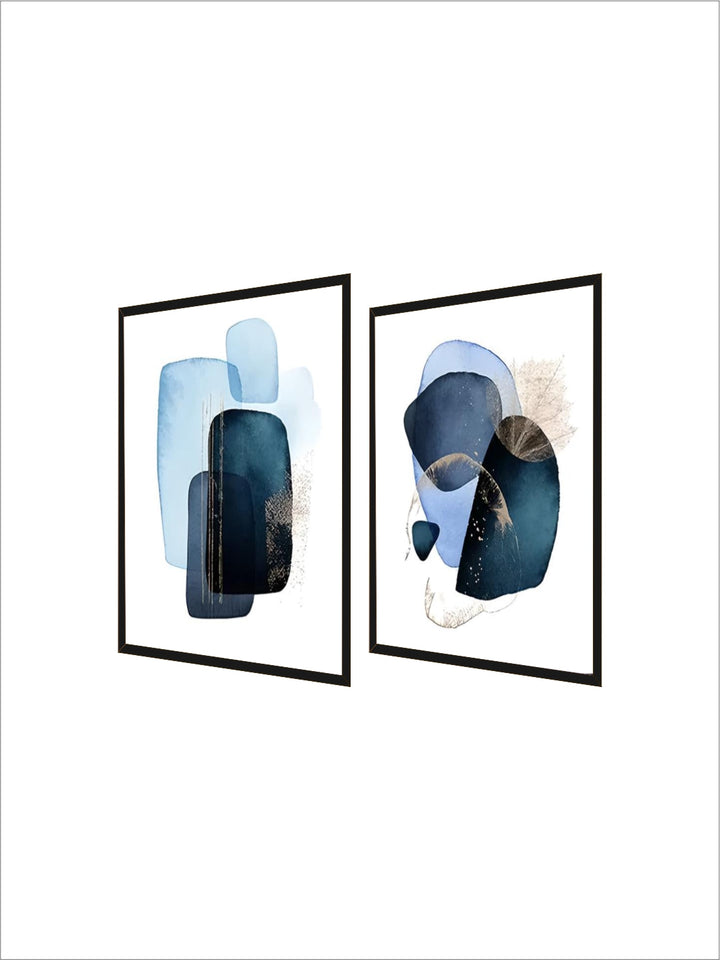 Set of 3Pcs Minimalist Blue Abstract nordic Wall Art Fine Art Canvas Prints Pictures For Modern Living Room Bedroom Art Decor