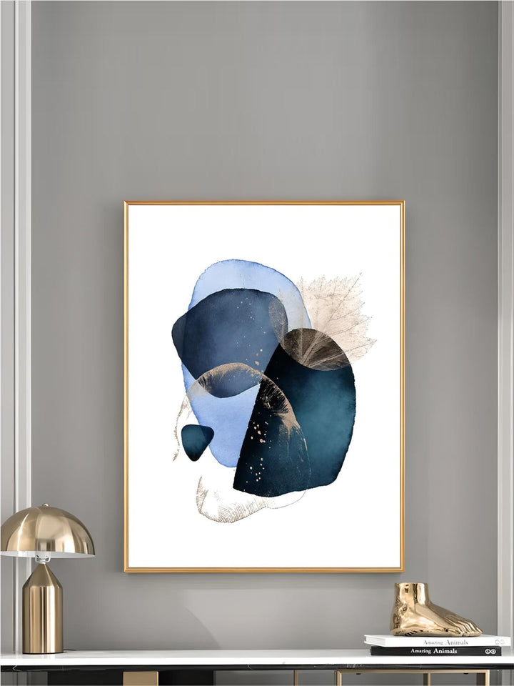Set of 3Pcs Minimalist Blue Abstract nordic Wall Art Fine Art Canvas Prints Pictures For Modern Living Room Bedroom Art Decor