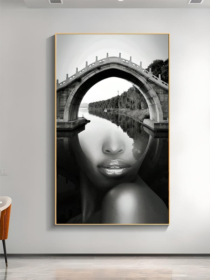 Modern Abstract Portrait Superimposition Landscape Wall Art