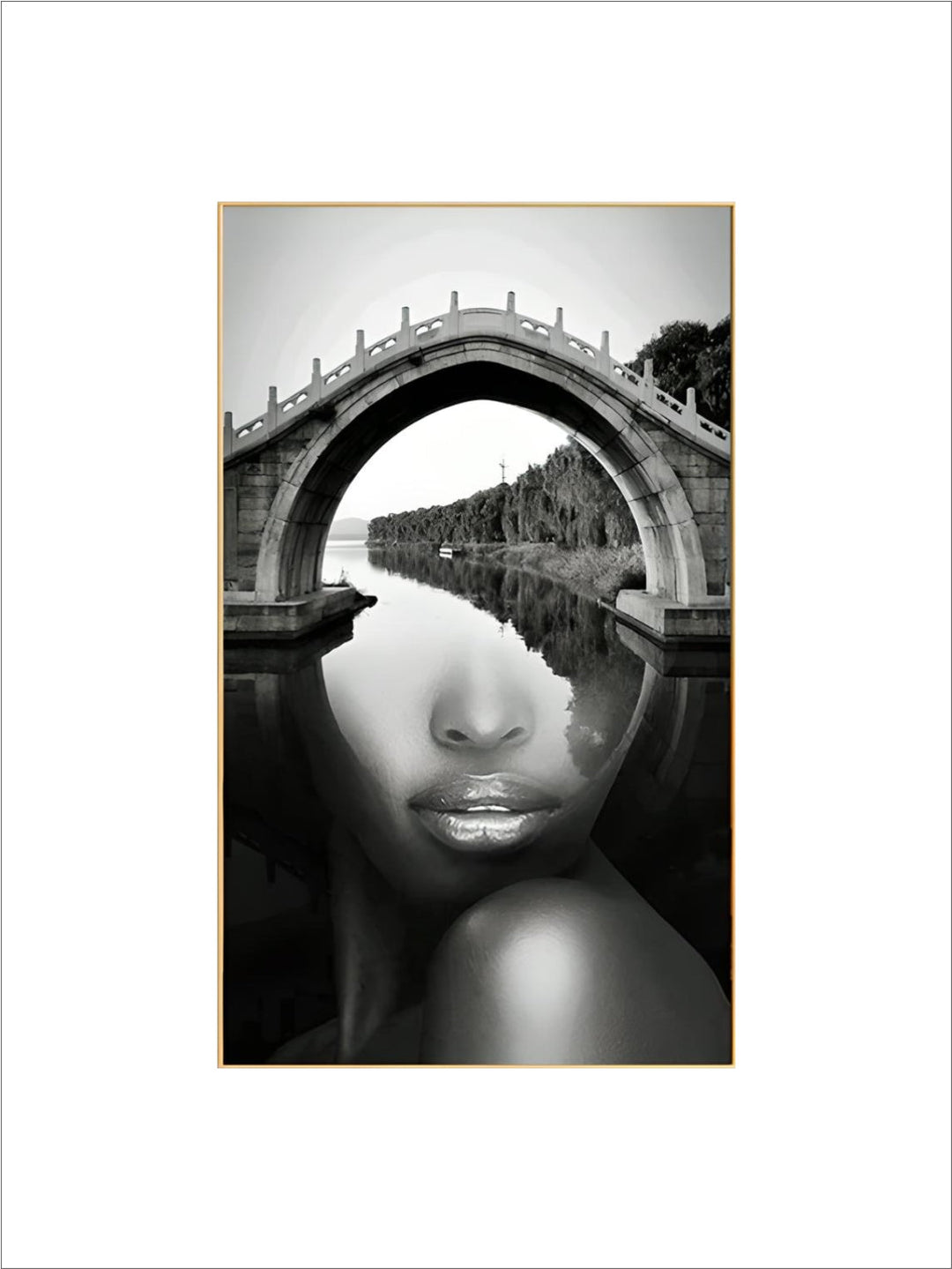 Modern Abstract Portrait Superimposition Landscape Wall Art