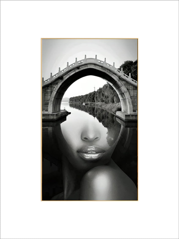 Modern Abstract Portrait Superimposition Landscape Wall Art