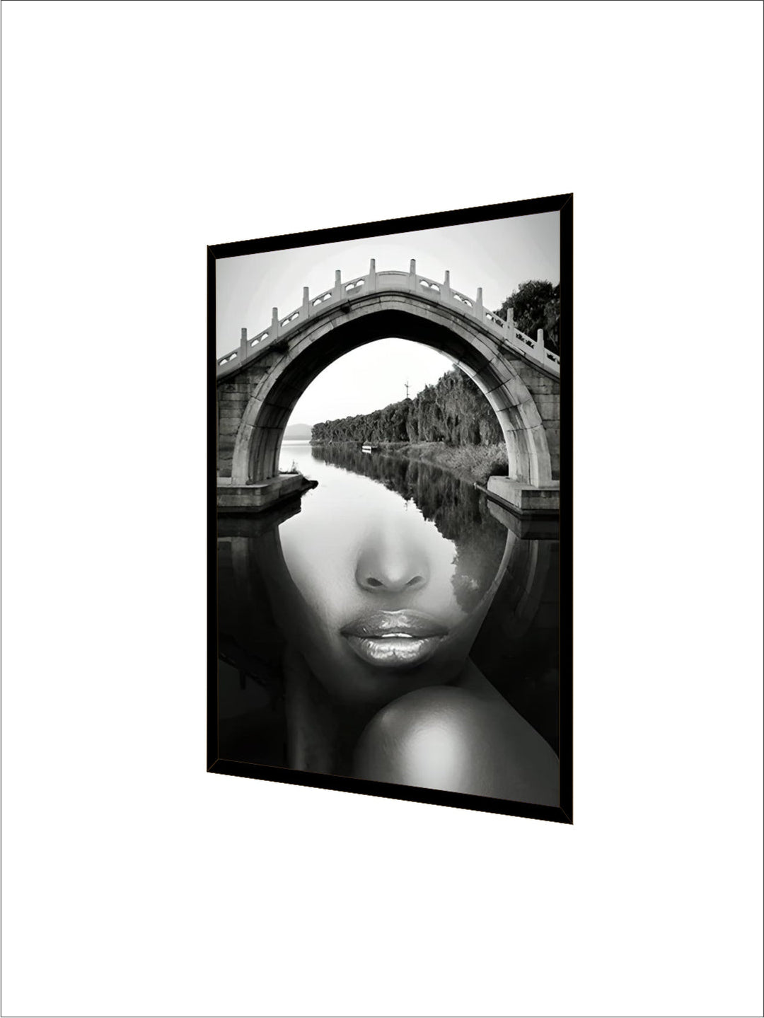 Modern Abstract Portrait Superimposition Landscape Wall Art