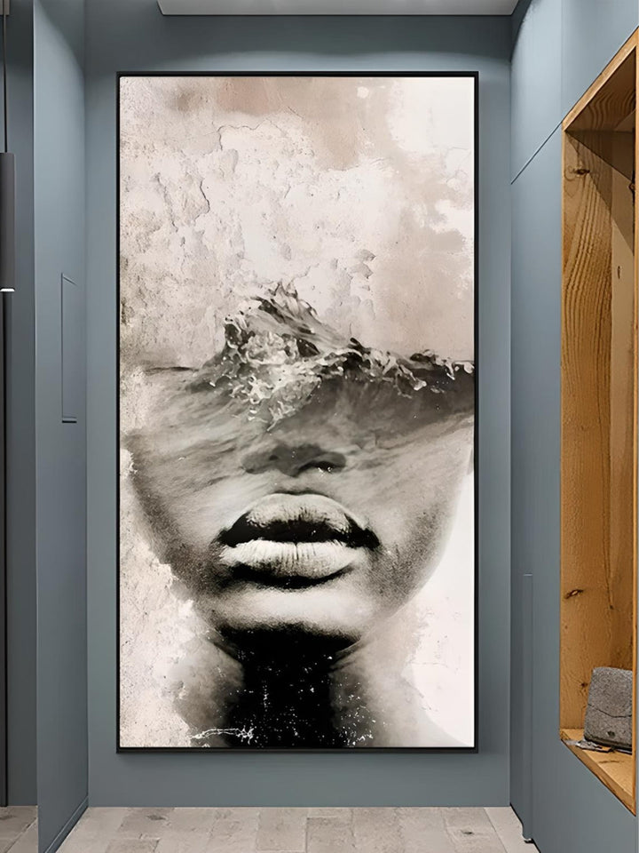 Modern Abstract Portrait Superimposition Landscape Wall Art