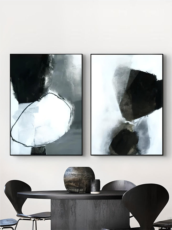 Dark Stones Abstract Wall Art Fine Art Canvas Prints nordic Pictures For Modern Apartment Living Room Home Office Decor