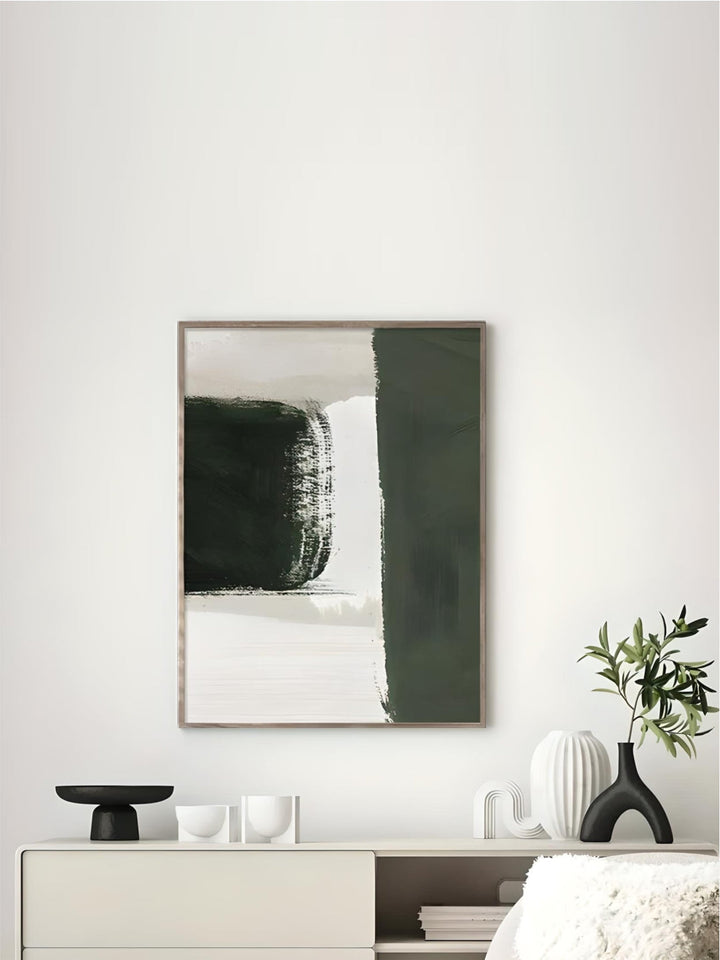 Modern Abstract Green Beige White Brushstroke Canvas Prints nordic Wall Artwork For Contemporary Living Room Home Decor Artwork