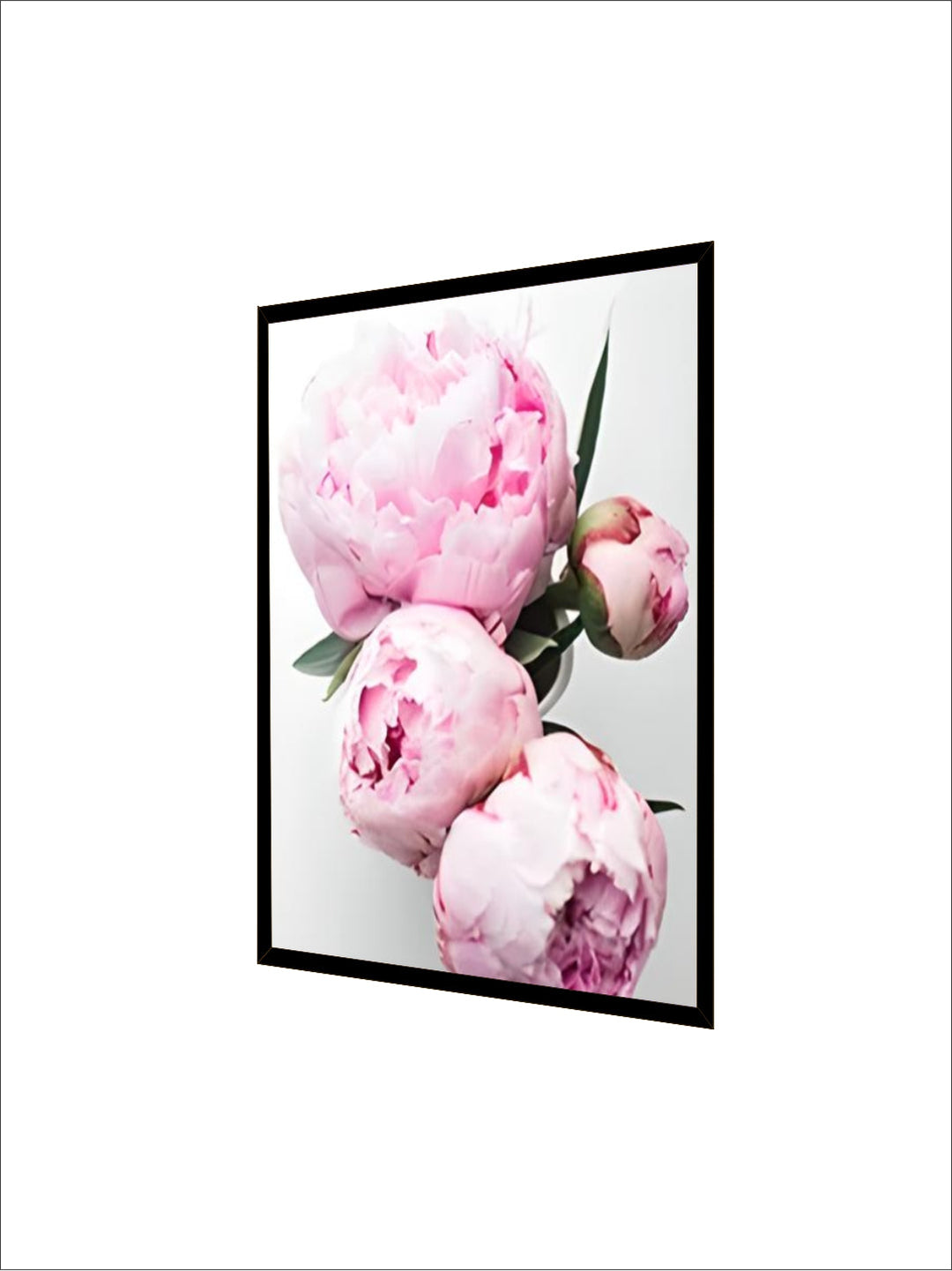 Minimalist Floral Pink & White Peonies Wall Art Fine Art Canvas Prints Pictures For Modern Living Room Bedroom Art Decor