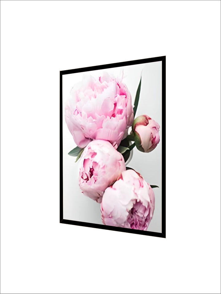 Minimalist Floral Pink & White Peonies Wall Art Fine Art Canvas Prints Pictures For Modern Living Room Bedroom Art Decor