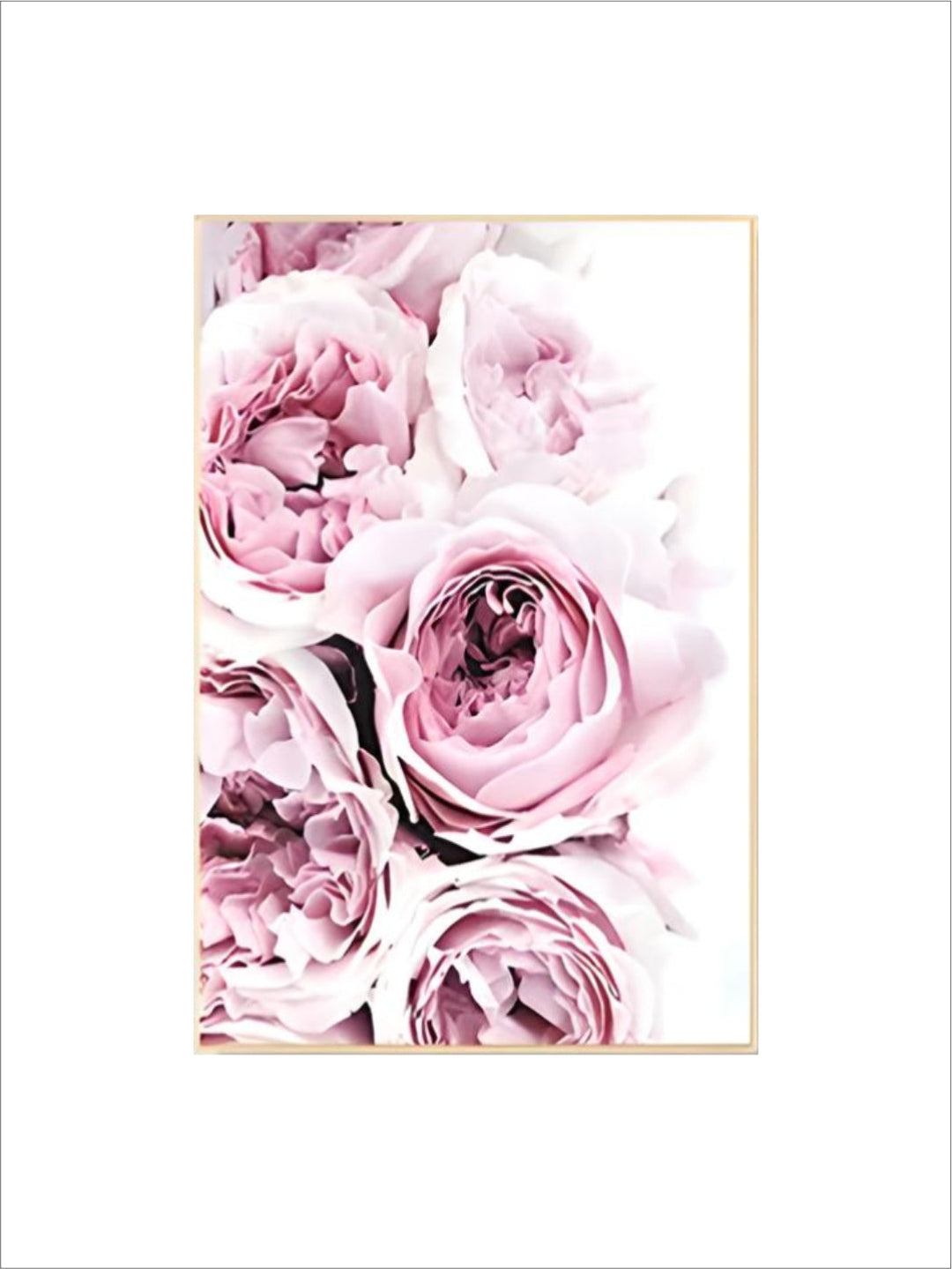 Minimalist Floral Pink & White Peonies Wall Art Fine Art Canvas Prints Pictures For Modern Living Room Bedroom Art Decor