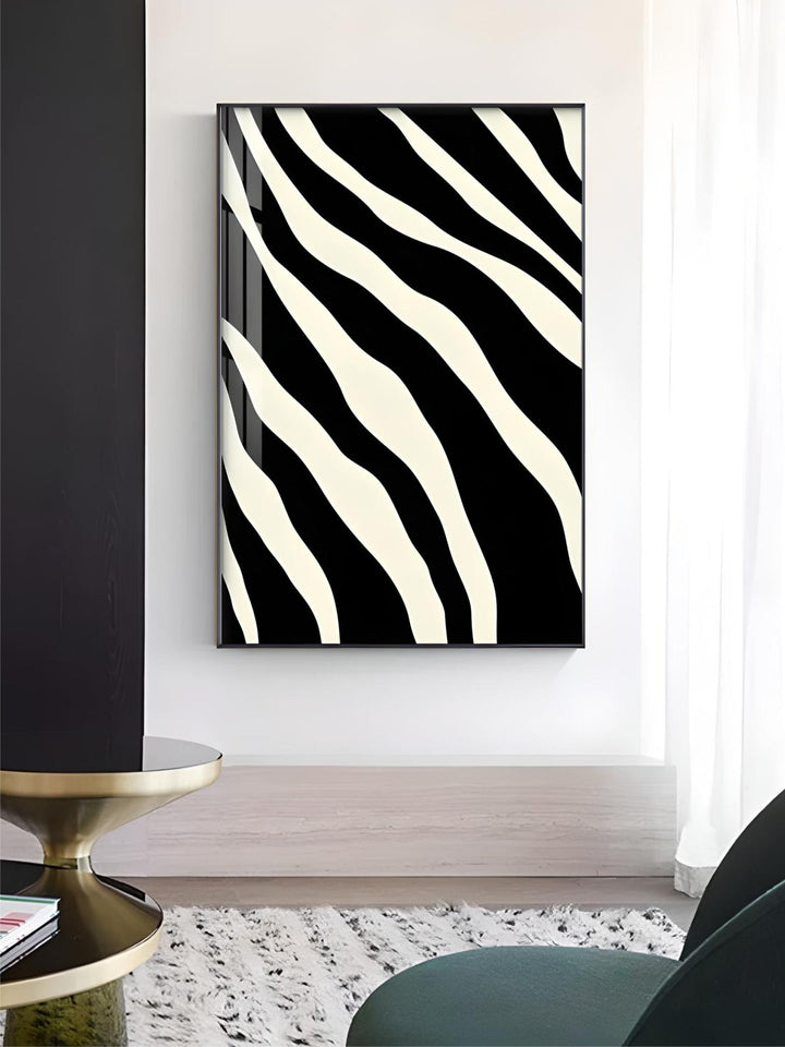 Abstract Minimalist Black White Zebra Print Wall Art Fine Art Canvas Prints Contemporary Art For Modern Apartment Living Room Decor