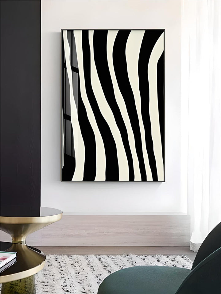 Abstract Minimalist Black White Zebra Print Wall Art Fine Art Canvas Prints Contemporary Art For Modern Apartment Living Room Decor