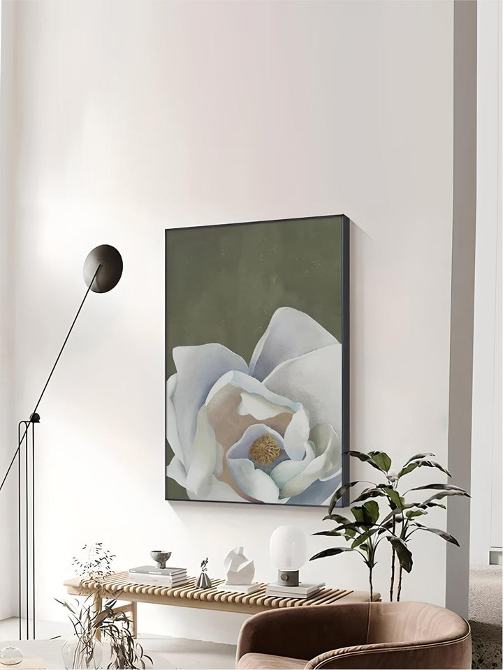 Scandinavian Big Floral Wall Art Fine Art Canvas Prints White Petal Flower Posters Modern Botanical Pictures For Foyer Living Room
