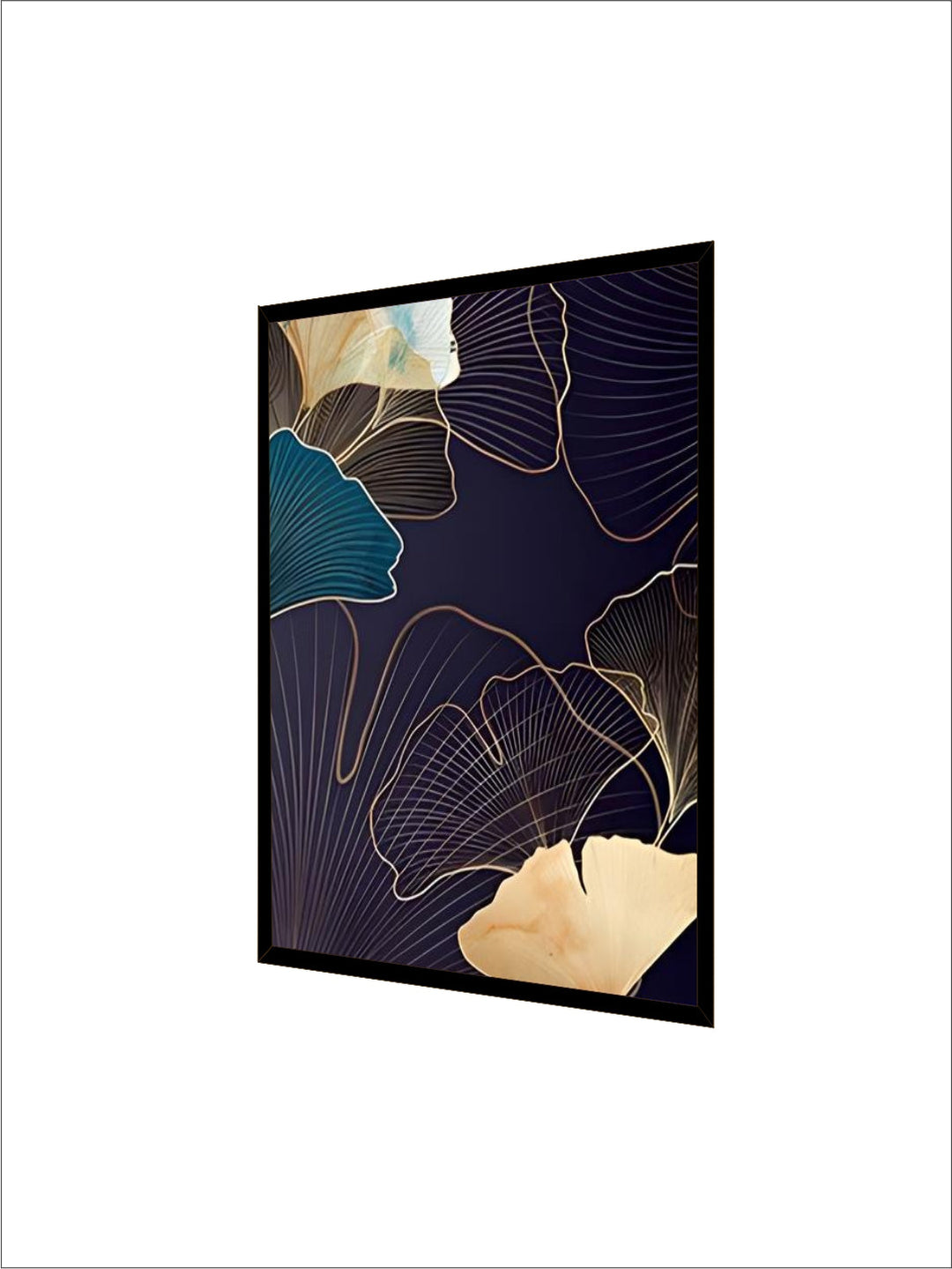 Abstract Botanical Tropical Blue Aubergine Floral Wall Art 