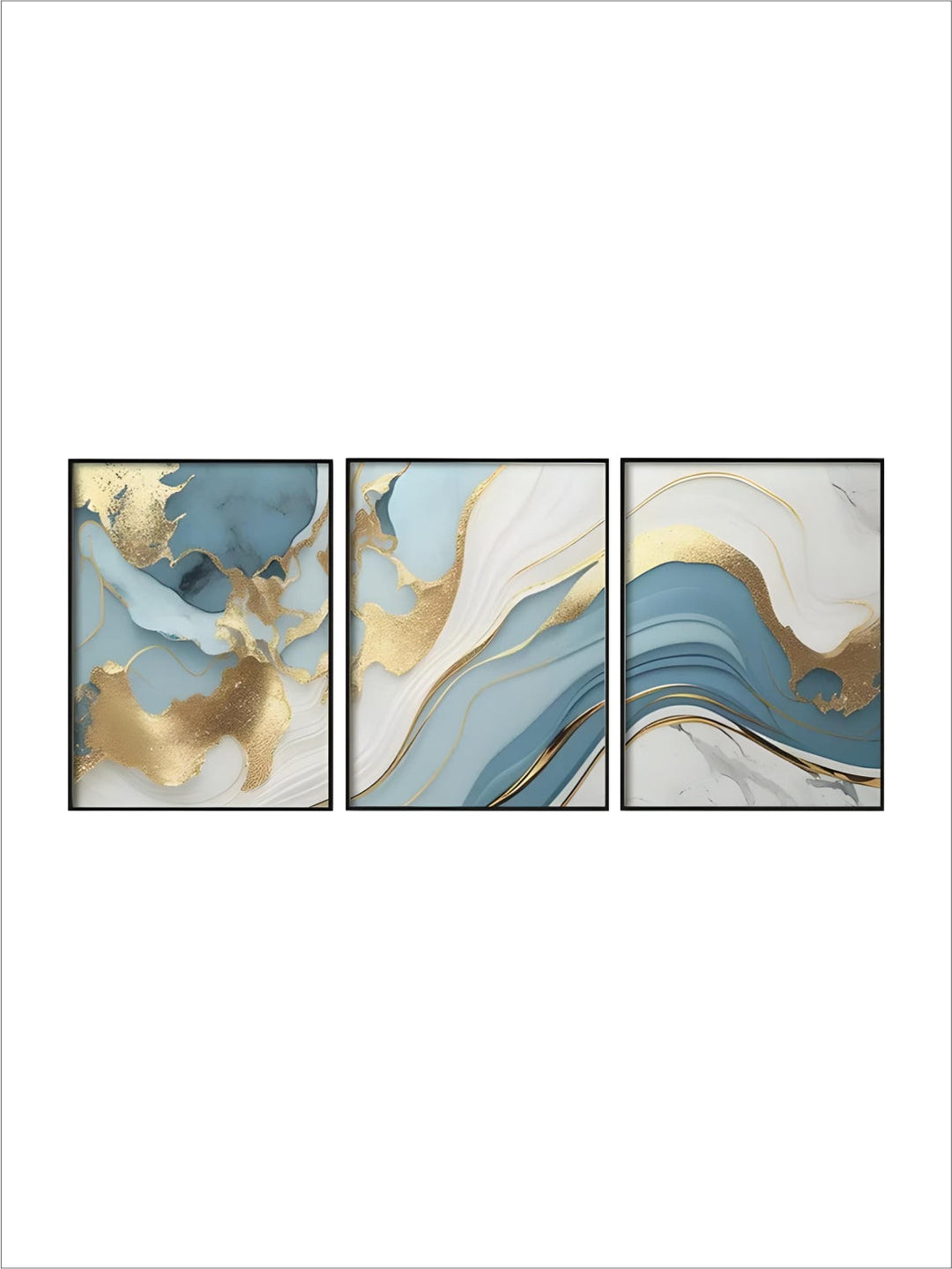 Modern Abstract Golden Blue Liquid Marble Print Wall Art Fine Art Canvas Prints Pictures For Living Room Bedroom Nordic Home Decor