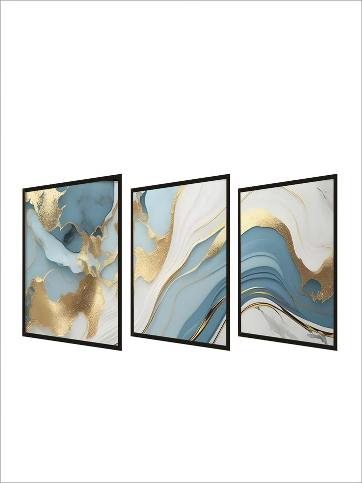 Modern Abstract Golden Blue Liquid Marble Print Wall Art Fine Art Canvas Prints Pictures For Living Room Bedroom Nordic Home Decor
