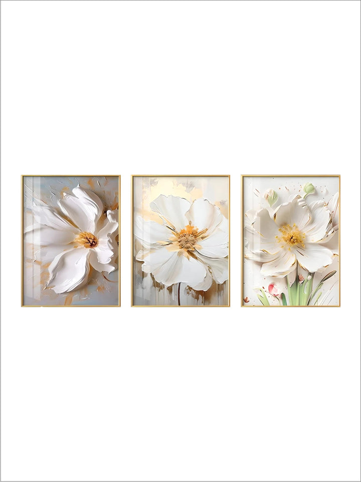 Big White Floral Wall Art Fine Art Canvas Prints Modern Botany Pictures For Living Room Dining Room Entrance Hallway Wall Decoration