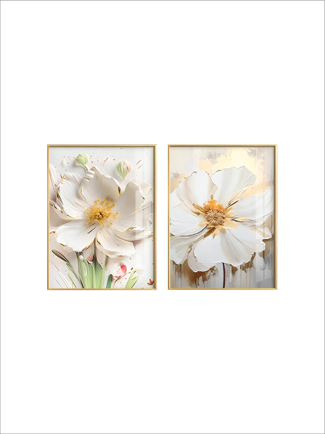 Big White Floral Wall Art Fine Art Canvas Prints Modern Botany Pictures For Living Room Dining Room Entrance Hallway Wall Decoration