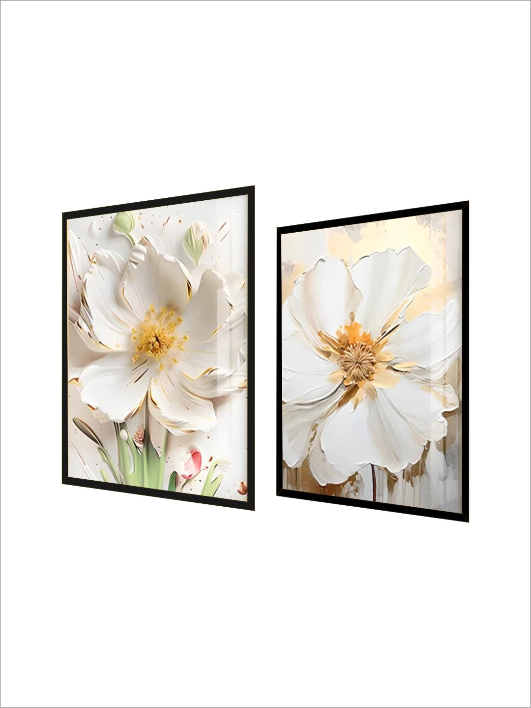 Big White Floral Wall Art Fine Art Canvas Prints Modern Botany Pictures For Living Room Dining Room Entrance Hallway Wall Decoration