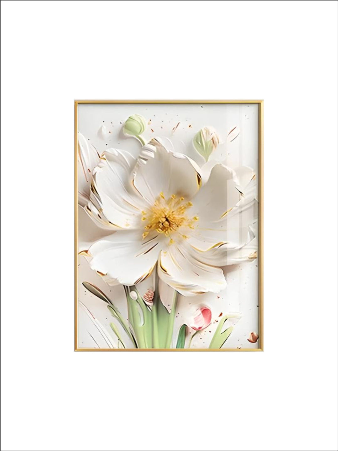 Big White Floral Wall Art Fine Art Canvas Prints Modern Botany Pictures For Living Room Dining Room Entrance Hallway Wall Decoration