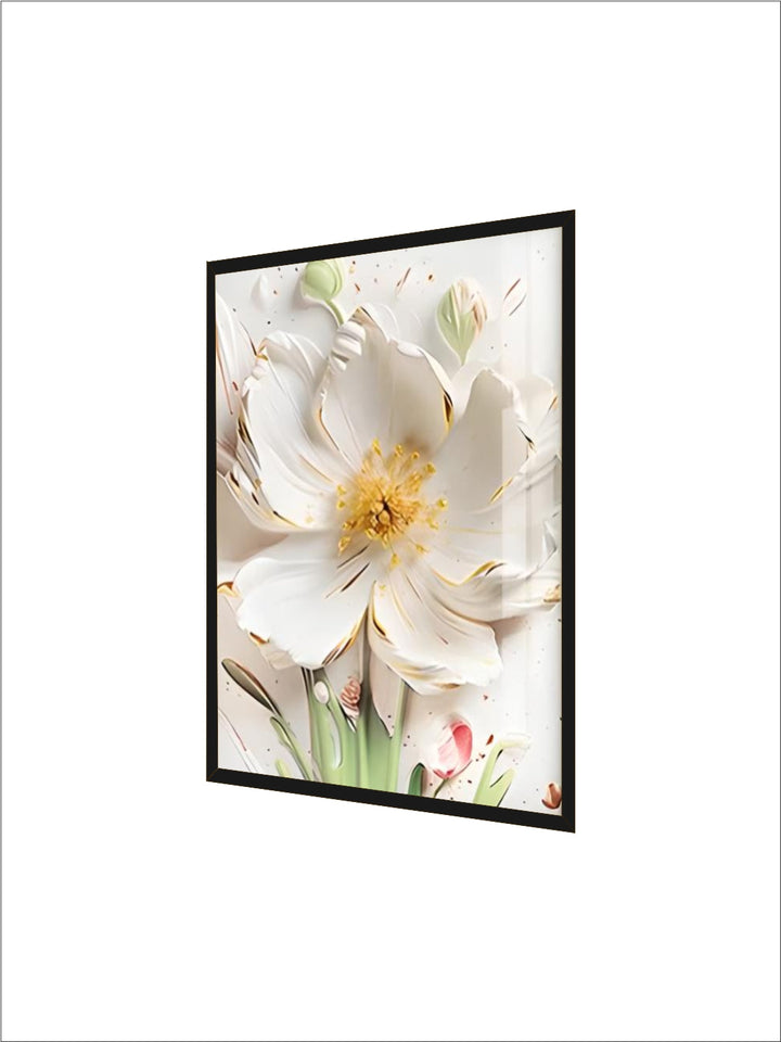 Big White Floral Wall Art Fine Art Canvas Prints Modern Botany Pictures For Living Room Dining Room Entrance Hallway Wall Decoration