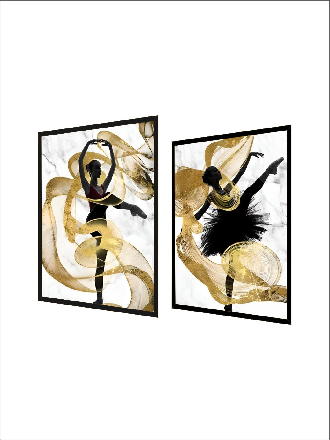 Golden Ribbon Dancer Wall Art Fine Art Canvas Prints Modern Abstract Fashion Pictures For Living Room Bedroom Salon Art Decor