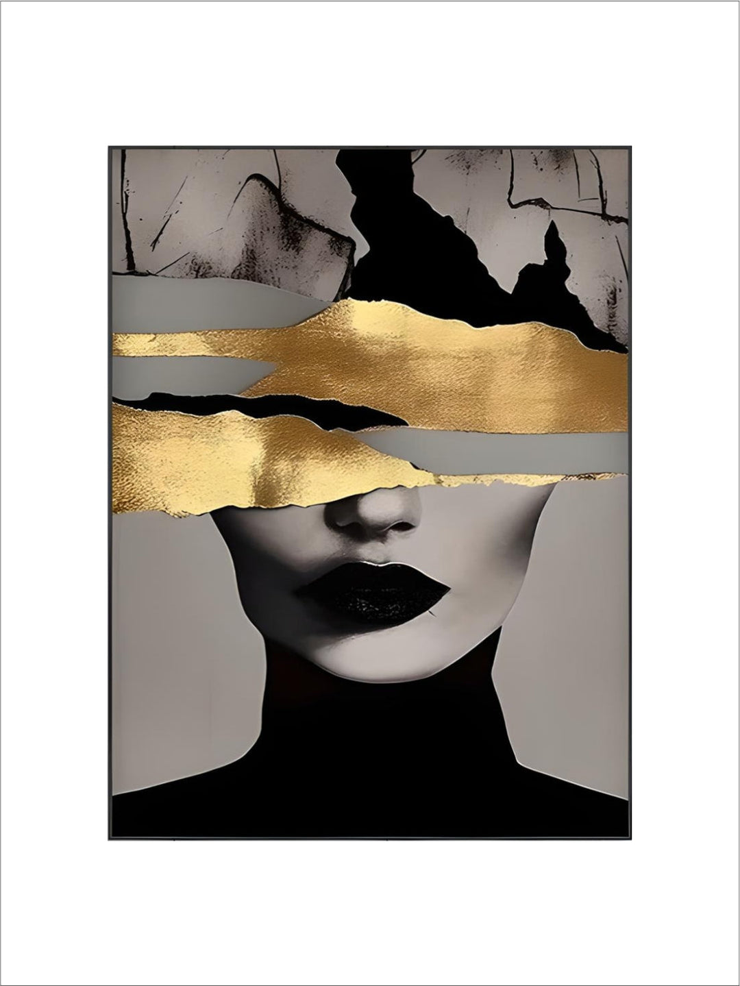 Golden Girl Fashion Wall Art Fine Art Canvas Prints Modern Abstract Portrait Pictures For Living Room Bedroom Boutique Salon Art Decor