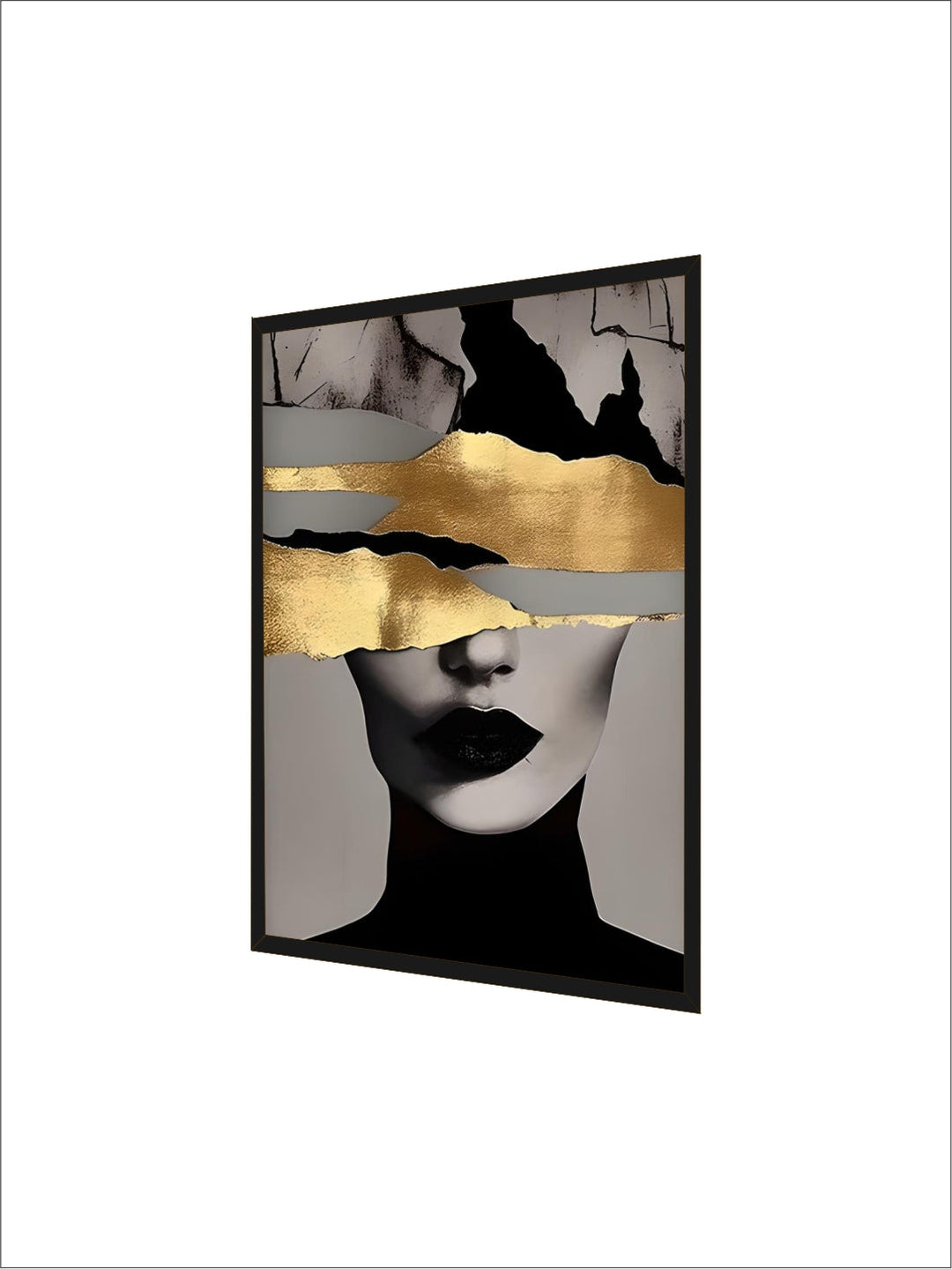 Golden Girl Fashion Wall Art Fine Art Canvas Prints Modern Abstract Portrait Pictures For Living Room Bedroom Boutique Salon Art Decor