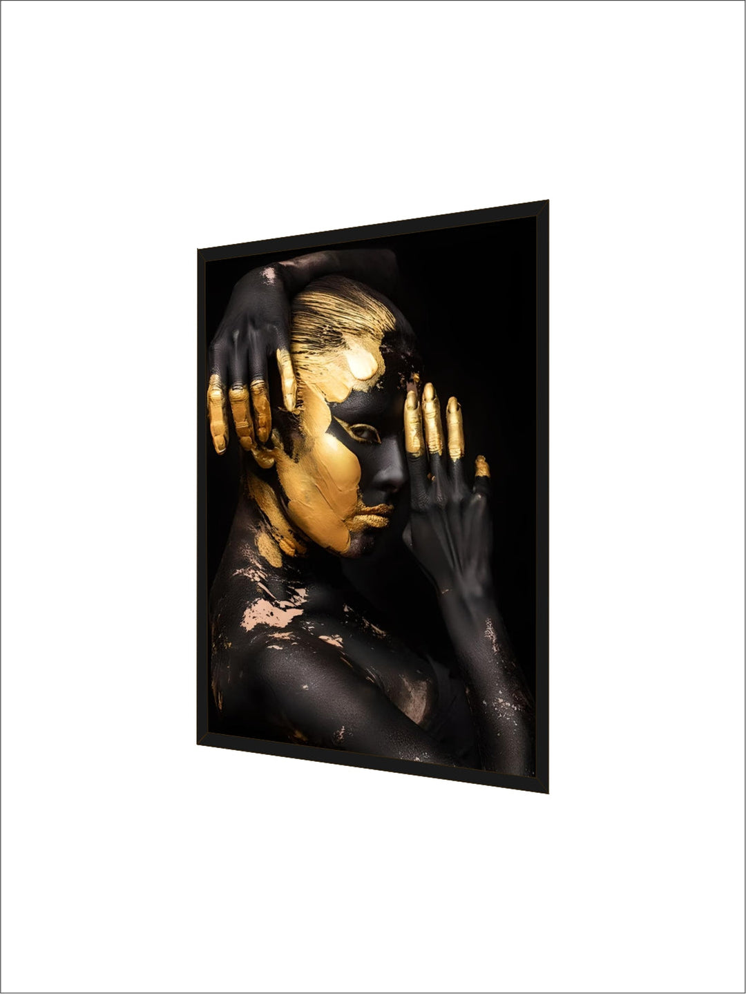 Golden Girl Fashion Wall Art Fine Art Canvas Prints Modern Abstract Portrait Pictures For Living Room Bedroom Boutique Salon Art Decor